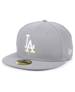 New Era Men's Gray Los Angeles Dodgers Fashion Color Basic 59fifty Fitted Hat In Gray
