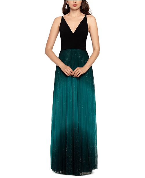 Betsy Adam Pleated Glitter Skirt Gown Reviews Dresses