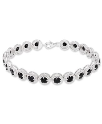 Macy's - Round Black Onyx ( 22 mm) Bracelet in Sterling Silver
