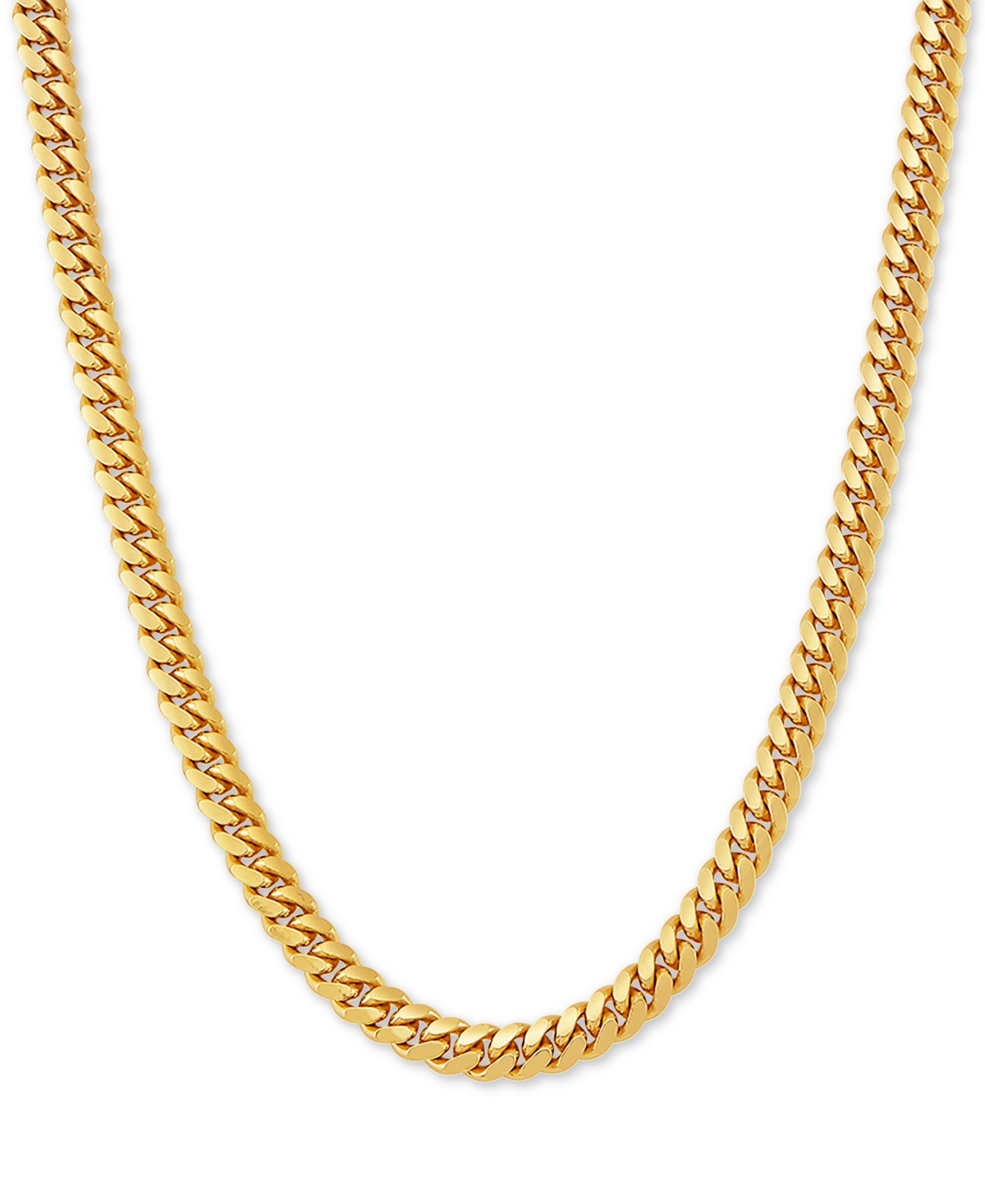 Cuban Link 22" Chain Necklace in 18k Gold-Plated Sterling Silver - Gold Over Silver