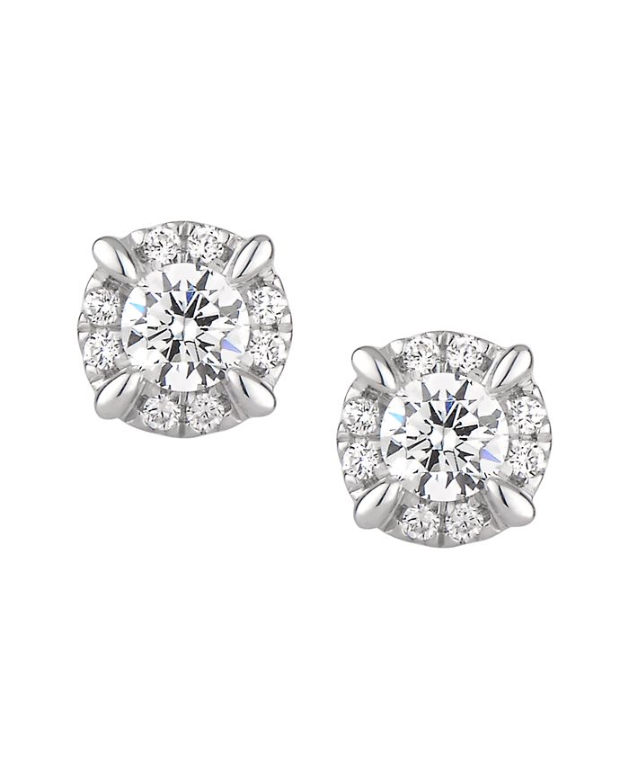 Macy's Certified Diamond 5/8 ct. t.w. Stud Earrings in 14k White Gold