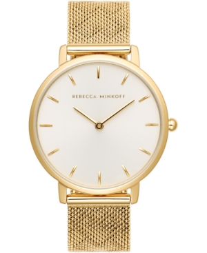 image of Rebecca Minkoff Women-s Major Gold-Tone Stainless Steel Bracelet Watch 35mm