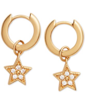 Olivia Burton - Crystal Star Dangle Huggie Hoop Earrings