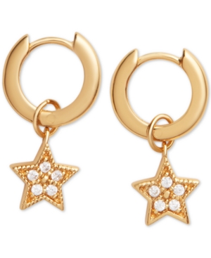 image of Olivia Burton Swarovski Crystal Star Dangle Huggie Hoop Earrings
