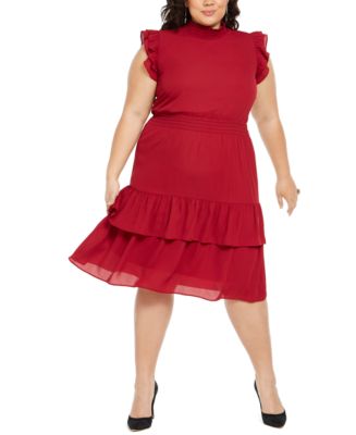 NY Collection Ruched Tummy-Control Dress - Macy's