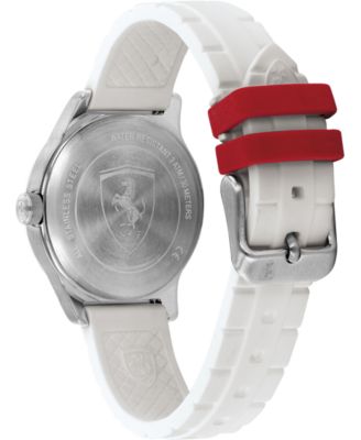 Ferrari Kid's Pitlane White Silicone Strap Watch 34mm