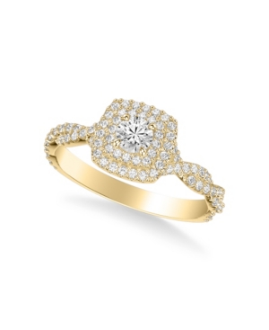 image of Diamond Halo Engagement Ring (3/4 ct. t.w.) in 14k White, Yellow or Rose Gold