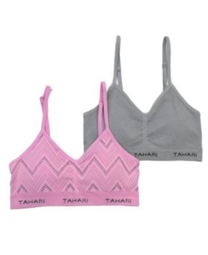 Tahari Big Girl Seamless 2-Pack Glitter Bra with Removable Cups