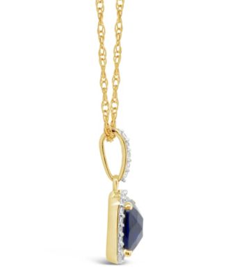 Created Spinel Aquamarine (1-5/8 ct. t.w.) Pendant Necklace in 10k Yellow Gold