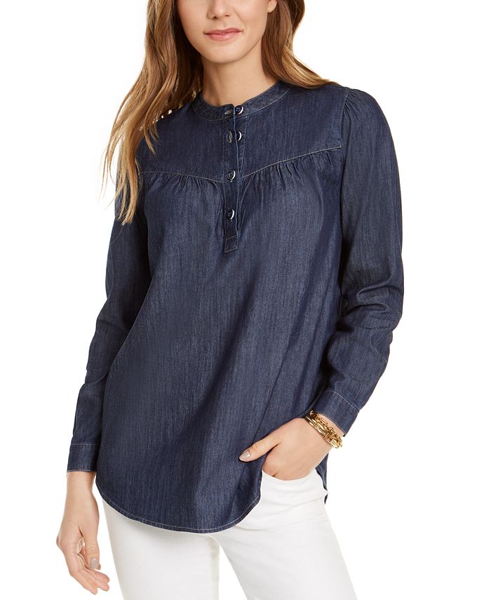 Tommy Hilfiger Band Collar Top Macy s