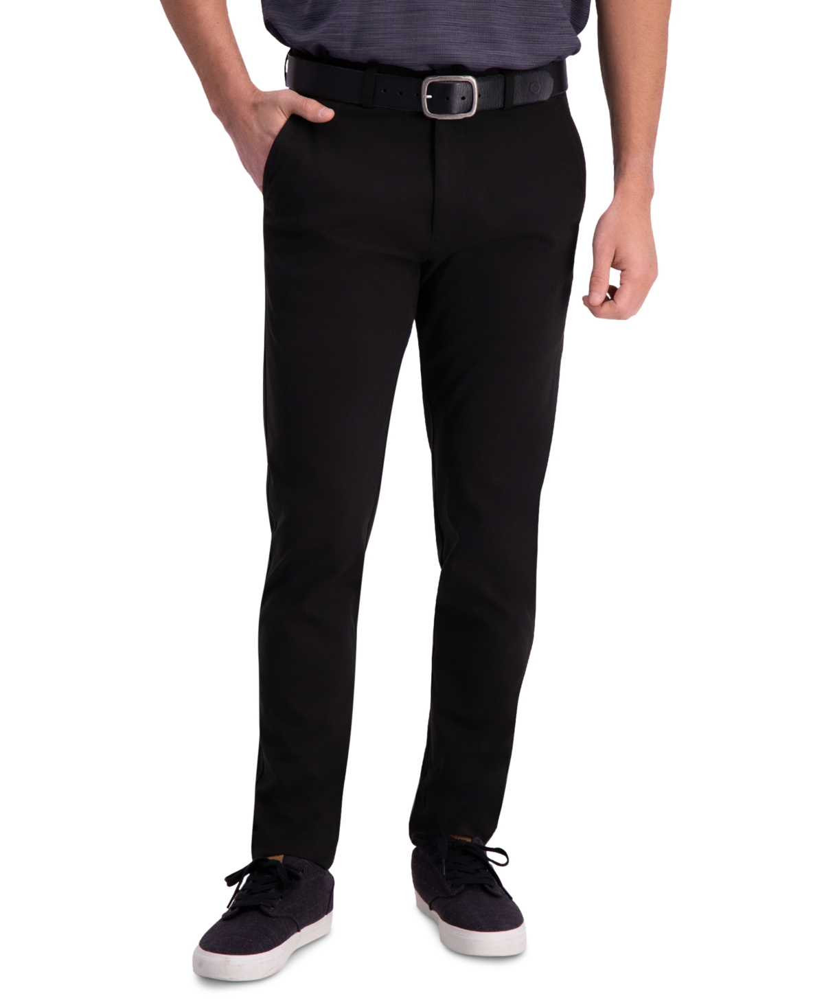 Men's Active Series Slim-Fit Stretch Solid Casual Pants - Charcoal