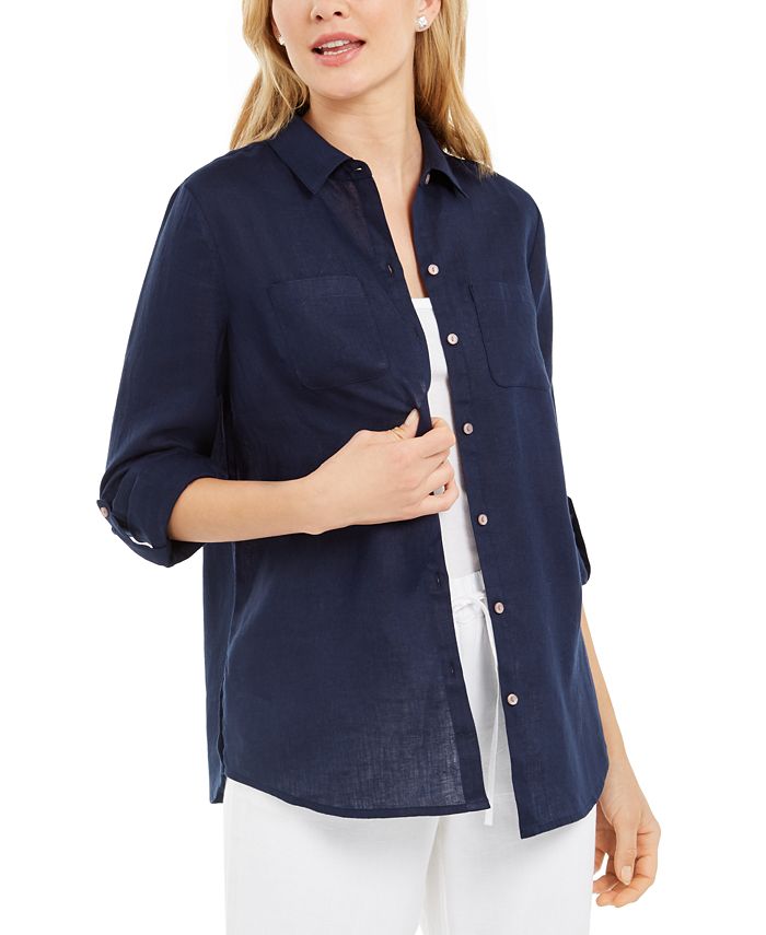 Charter Club Women's Linen Shirt, Created for Macy's - Macy's