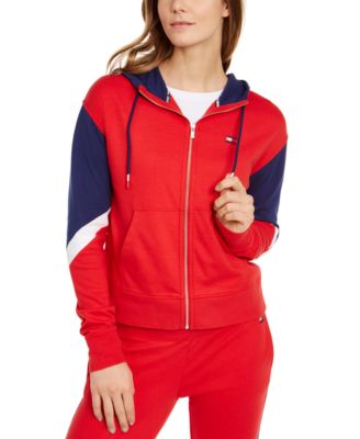 red tommy hilfiger hoodie women's