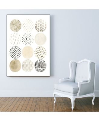 Giant Art 32" x 24" Neutral Pattern Play I Art Block Framed Canvas