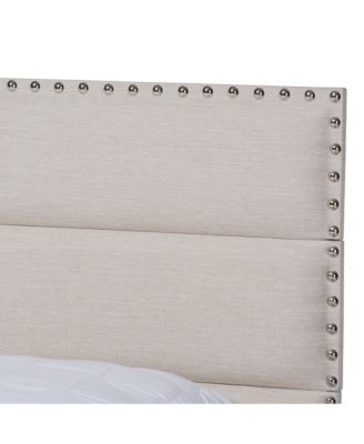 Ansa Fabric Headboard Platform Queen Size Bed