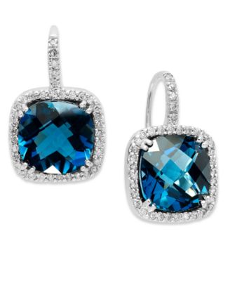 white gold london blue topaz earrings