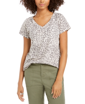 image of Style & Co Leopard-Print T-Shirt, Created for Macy-s