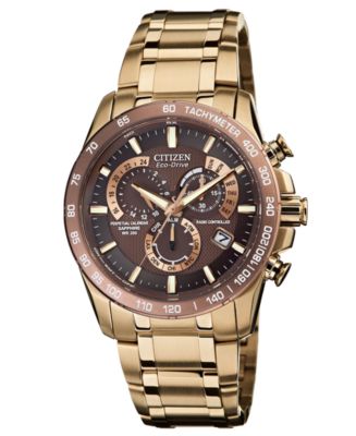 citizen watch men's gold tone stainless steel bracelet