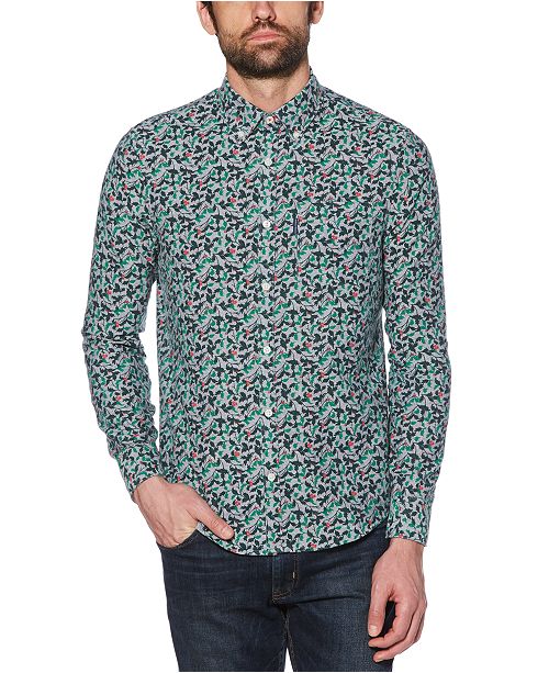 Original Penguin Men S Holly Print Shirt Reviews Casual Button