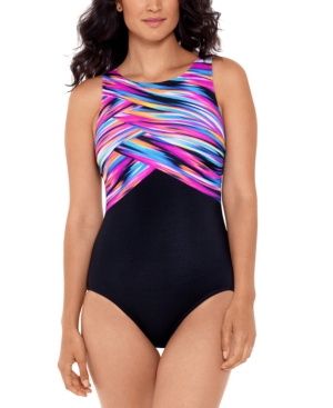 REEBOK WRAPPED IN PERFECTION PRINTED ONE-PIECE SWIMSUIT WOMEN'S SWIMSUIT