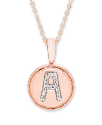 diamond accent initial necklace