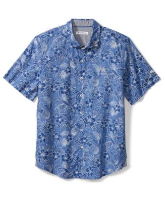 TBLV Tommy Bahama Mens Original Sample Tiki Grill Camp Shirt Fountain Blue - FINAL SALE main image 1