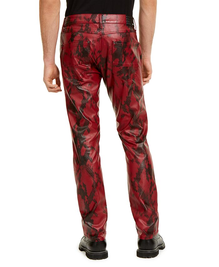 green snakeskin pants