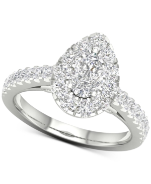 image of Diamond Pear Halo Engagement Ring (1-5/8 ct. t.w.) in 14k White Gold