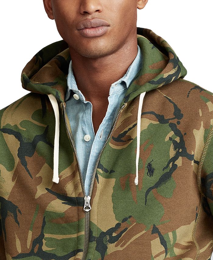 Polo ralph lauren men's camo fleece hoodie Clearance