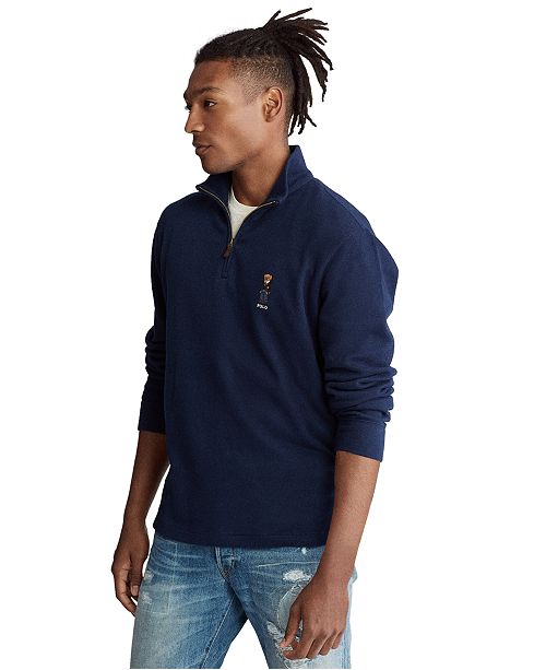 Polo Ralph Lauren Men S Preppy Bear Cotton Quarter Zip Pullover