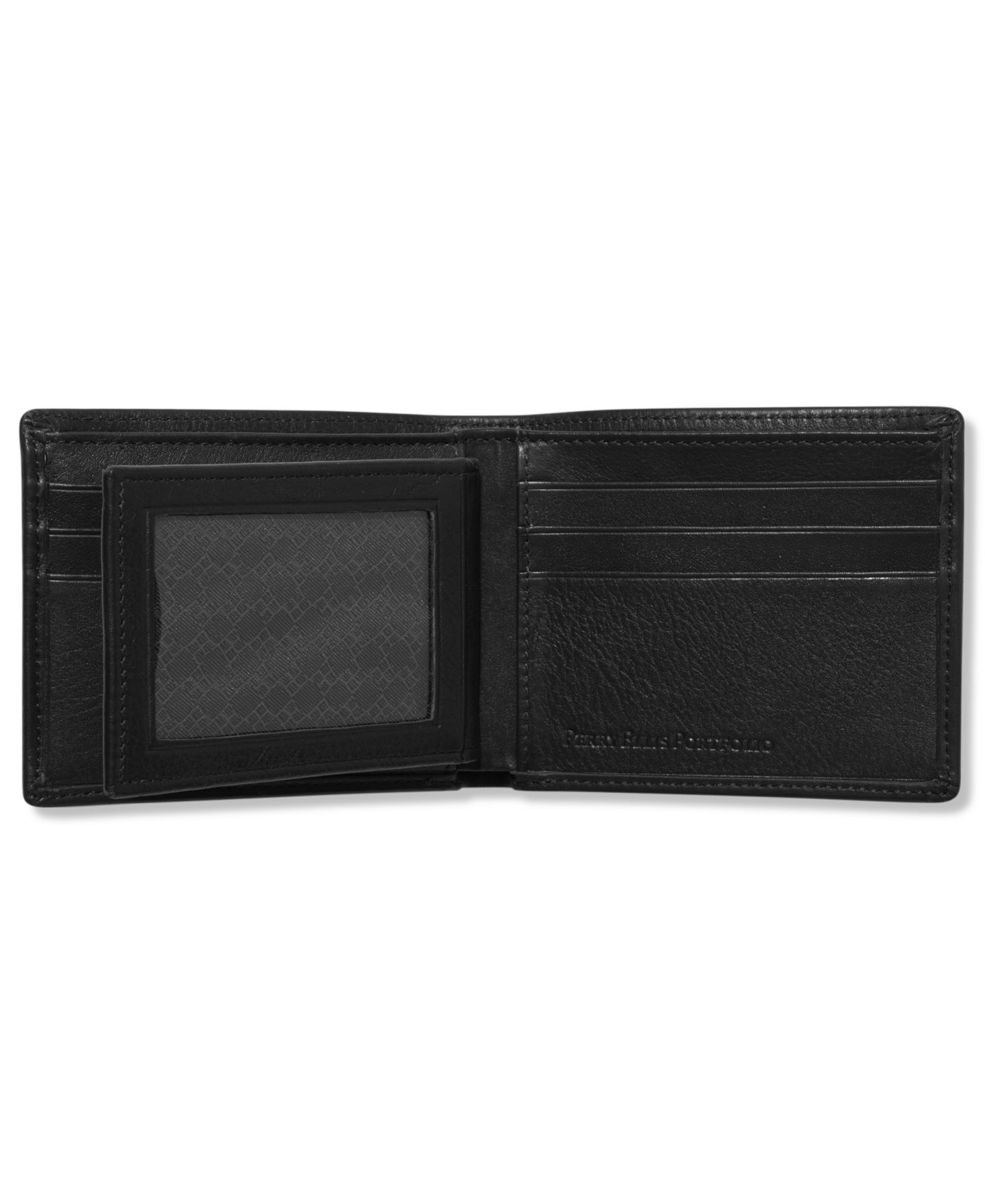 Мужской кошелёк Perry Ellis Portfolio Leather Park Avenue Bifold Wallet, цвет: Чёрный — фото 2
