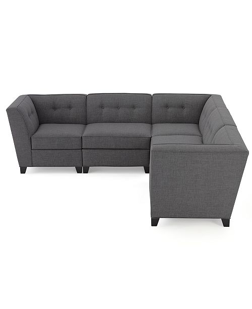 Furniture CLOSEOUT! Harper Fabric 5Piece Modular Sectional Sofa