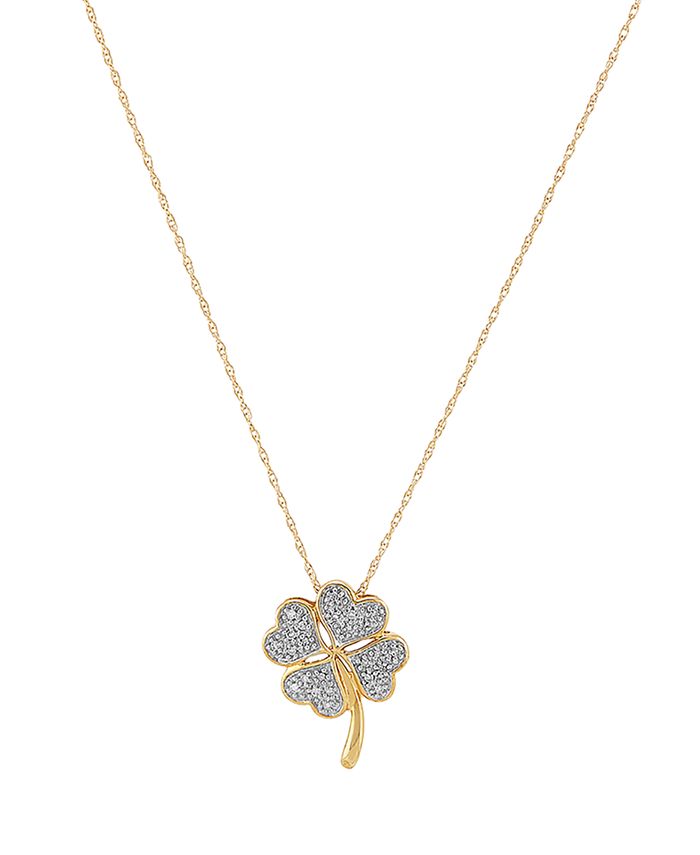 10K Yellow Gold Four Leaf Clover Pendant
