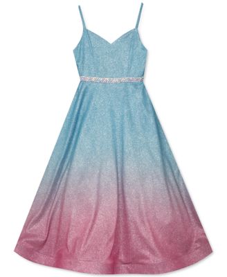 Rare Editions - Big Girls Metallic Ombr&eacute; Gown