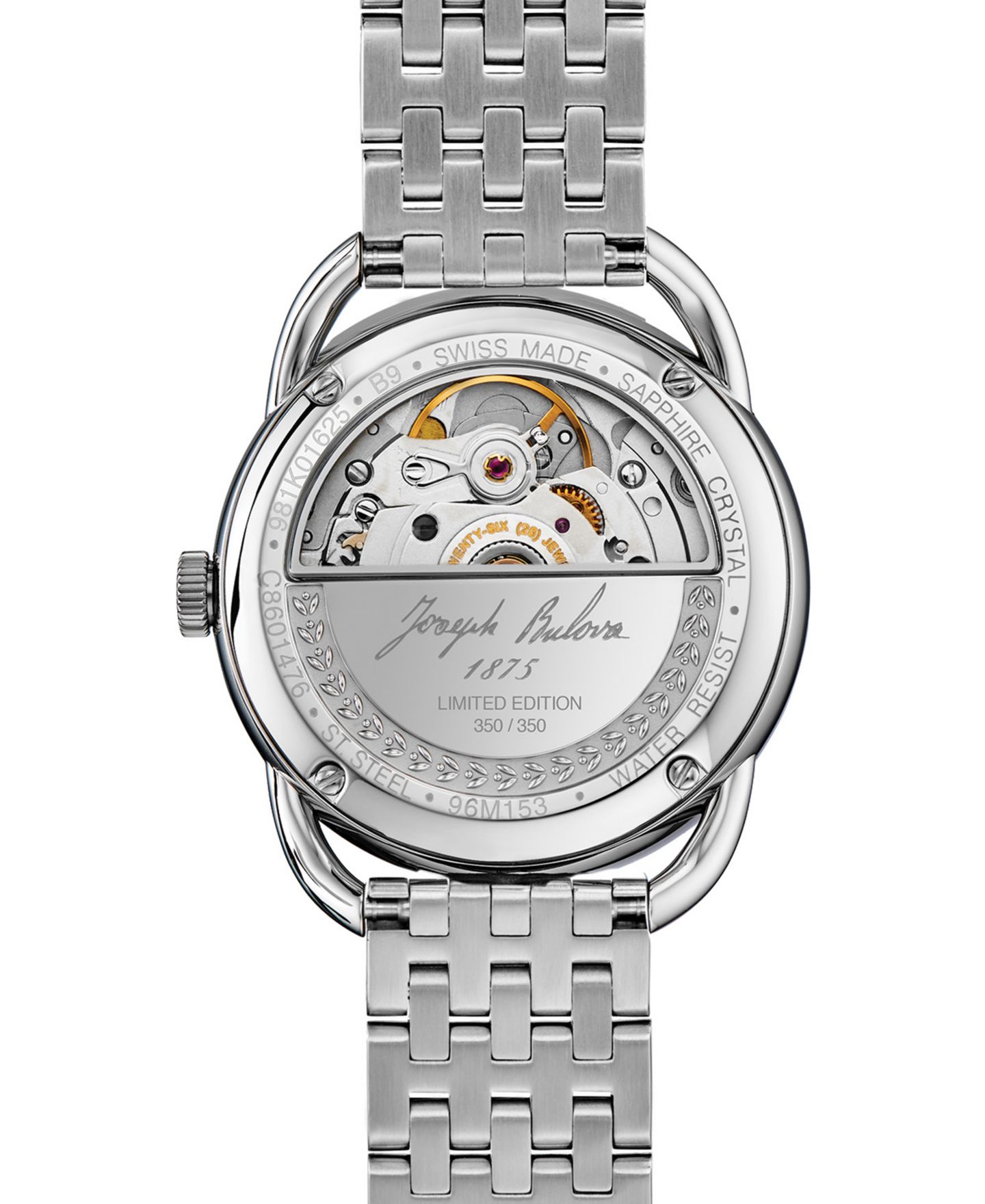 Женские часы Bulova Limited Edition Swiss Automatic Joseph Stainless Steel Bracelet Watch 34.5mm — фото 3