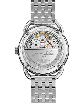 Bulova - Women's Swiss Automatic Joseph Stainless Steel Bracelet Watch 34.5mm