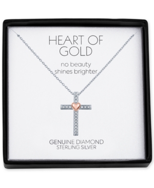 image of Diamond Accent Heart Cross 18