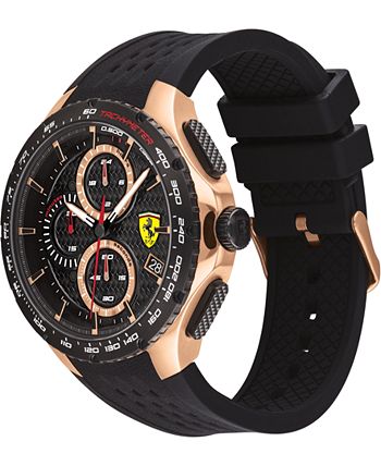 Ferrari - Men's Chronograph Pista Black Silicone Strap Watch 44mm