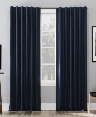Evelina Faux Dupioni Silk Thermal Extreme 100% Blackout Back Tab Curtain Panel, 50" x 84