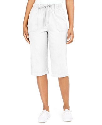 Karen Scott Petite Cotton Skimmer Pants, Created for Macy's & Reviews ...
