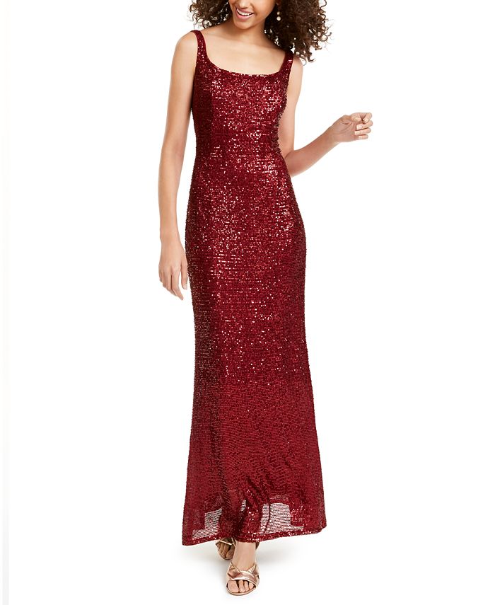 Jump Juniors Lace Up Back Sequin Dress Macy s