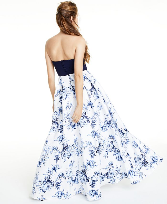Speechless Juniors' FloralPrint Gown, Created for Macy's Macy's