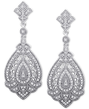image of Diamond Decorative Drop Earrings (1/3 ct. t.w.) in Sterling Silver