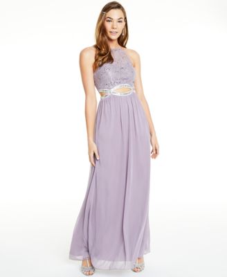 macy's purple formal dress