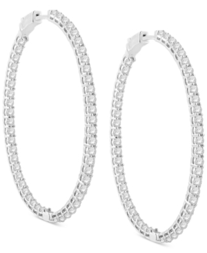 image of Diamond Large In & Out Oval Hoop Earrings (5 ct. t.w.) in 14k White Gold, 2.34