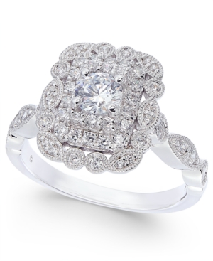 image of Diamond Vintage-Look Engagement Ring (5/8 ct. t.w.) in 14k White Gold