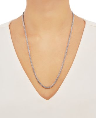 Wheat Link 24" Chain Necklace (2-1/2mm) in 18k Gold-Plated Sterling Silver or Sterling Silver