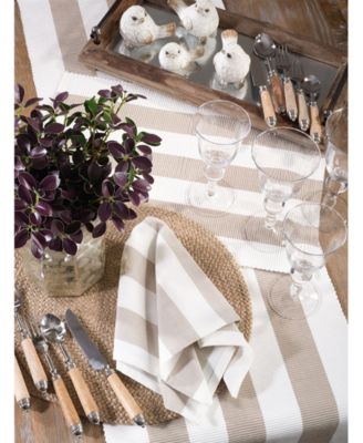 Classic Stripe Design Ribbed Cotton Table Runner