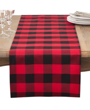 Saro Lifestyle Buffalo Plaid Cotton Blend Table Runner