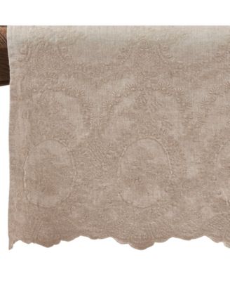 Stonewashed Table Runner with Embroidered Design